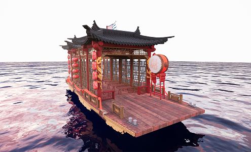 Chinese Boat Tour Boat 3d model