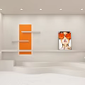 ShuJuo Modern Minimalist Store With White Tone Stepped Display Platform Mannequin Poster And Lighting Decorations
