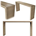 Wooden Console Table With Layered Legs Design And Smooth Surface Top 3d model