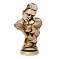 Golden Couple Bust Sculpture With Intimate Pose And Decorative Base