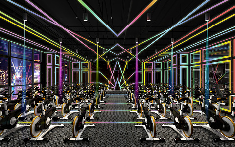 Industrial LOFT Gym Spinning Room 3d model