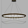 Modern Circular Chandelier With Wavy Bottom And Integrated LED Lighting Design 3d model