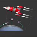 Advanced Space Exploration Craft With Laser Beams Orbiting Earth 3d model