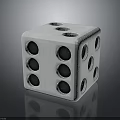 White Six Sided Die With Black Dots And Smooth Cube Surface 3d model