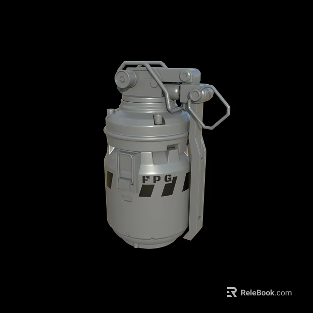Tactical Gray Military Grenade Weapon Featuring Metal Structure And FDG Marking 3d model 