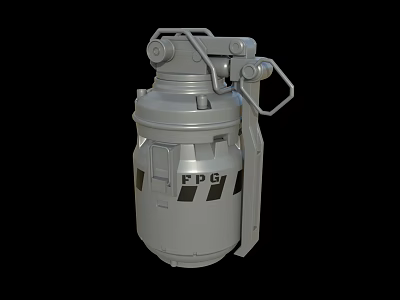 Tactical Gray Military Grenade Weapon Featuring Metal Structure And FDG Marking 3d model