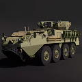 Modern Military Armored Vehicle With Six Wheeled Design And Turret Weapon System