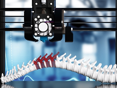 modern printer bone spine print model