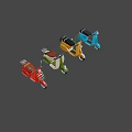 Vintage Scooter Motorcycles Showcasing Red Green Yellow And Blue Colors