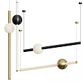 Modern Contemporary Pendant Lights With Spherical And Bar Shapes In Black Brass And White