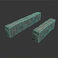 Two Rectangular Wood Stone Blocks With Natural Rough Textured Surface For Decoration Use 3d model