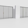 Sleek Modern Sliding Glass Doors With Minimal Frame For Interior Space Partition 3d model