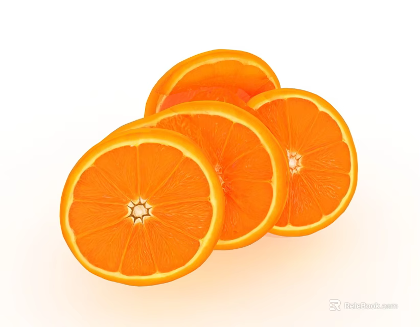 Fresh Juicy Orange Slices With Vibrant Color And Tasty Fresh Appeal 3d model 