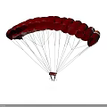 Red And Black Spacecraft Parachute System For Safe Descent In Space Missions