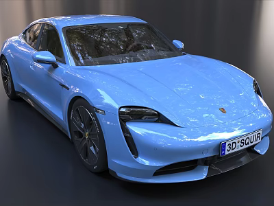 Blue Sports Car With Sleek Aerodynamic Design Modern Exterior And Black Alloy Wheels 3d model
