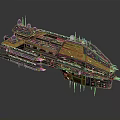 Futuristic Cosmic Spaceship Design Featuring Detailed Interstellar Modules Antennas And Engines