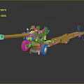 Golden Vintage Artillery Model With Wheels Tow Bar And Detailed Design
