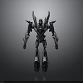 Sci Fi Robot Figure With Metallic Mechanical Structure And Glowing Accents 3d model