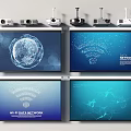 Modern Projector Projection Curtain 3d model