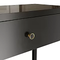 Modern Black Console Table With High Gloss Top Two Drawers And Metal Frame