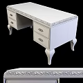 Classic White Wooden Chest of Drawers With Carved Detailing And Ornate Edges