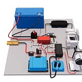 Battery And Electronic Components Setup With Wiring And Circuit Devices 3d model