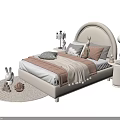 Cozy Kids Bed With Rabbit Headboard Soft Pillows Blanket And Plush Toys