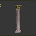 Classical Stone Fluted Column With Intricate Capital And Decorative Base 3d model
