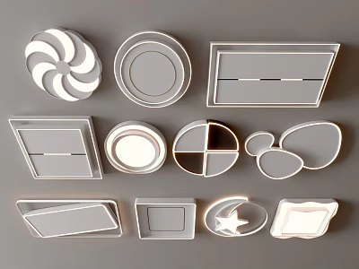 Modern Various Shapes Ceiling Lights with Different Designs for Interior Decoration 3d model