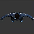 3D Character Model In Blue Costume With Lightning Symbol Standing Pose