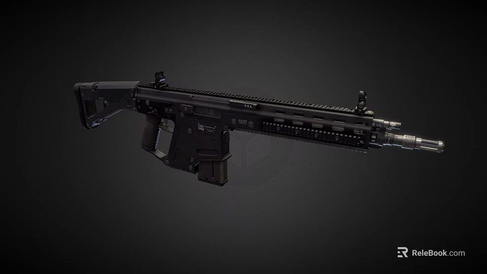 Modern Black Tactical Assault Rifle Featuring Detailed Design Rail System And Magazine 3d model 