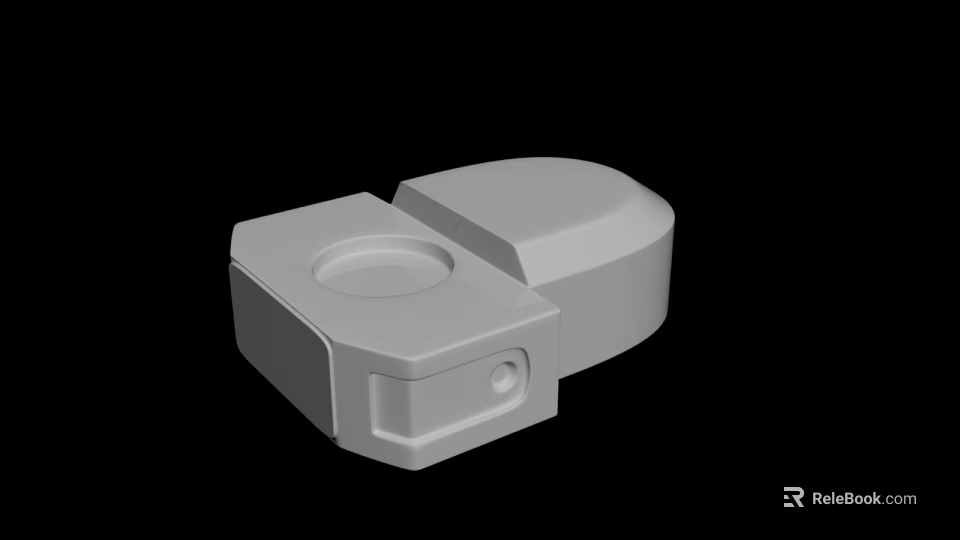 Modern Public Facility 3D Model Featuring Square Structure And Circular Opening Design 3d model