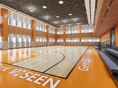 modern basketball court basketball court gymnasium 3d model