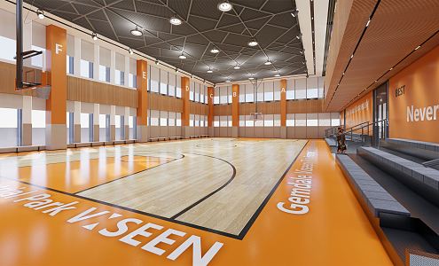 modern basketball court basketball court gymnasium 3d model