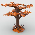 Lego toy tree maple tree yellow tree dead tree 3d model