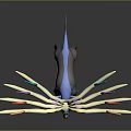 Colorful Antlered Deer Like Creature With Vibrant Colored Tines Slender Legs And Blue Gray Body