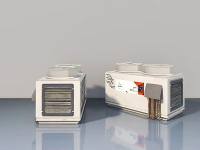 White Industrial Swing Door Equipment With Ventilation Grilles And Top Vents 3d model