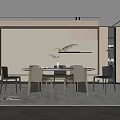 Modern Dining Room Interior With Round Table Gray Chairs And Pendant Light