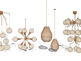 Light Luxury Chandelier Combination 3d model