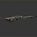 3D Rendered Horned Beetle with Large Curved Horns and Metallic Shell on Dark Background