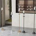 Modern Floor Standing Candle Lamps In Gold Silver Black Metal For Home Interior Decor