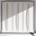 Modern Minimalist Wardrobe With White Sliding Doors And Metal Frame Interior Design