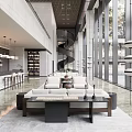 modern reception area sales office lobby reception area 3d model