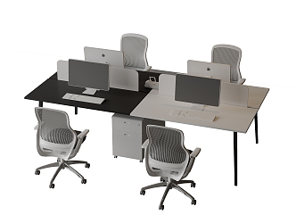 Office Table and Chair Combination Workstation Computer Table and Chair Rotatable Chair E-sports Chair 3d model