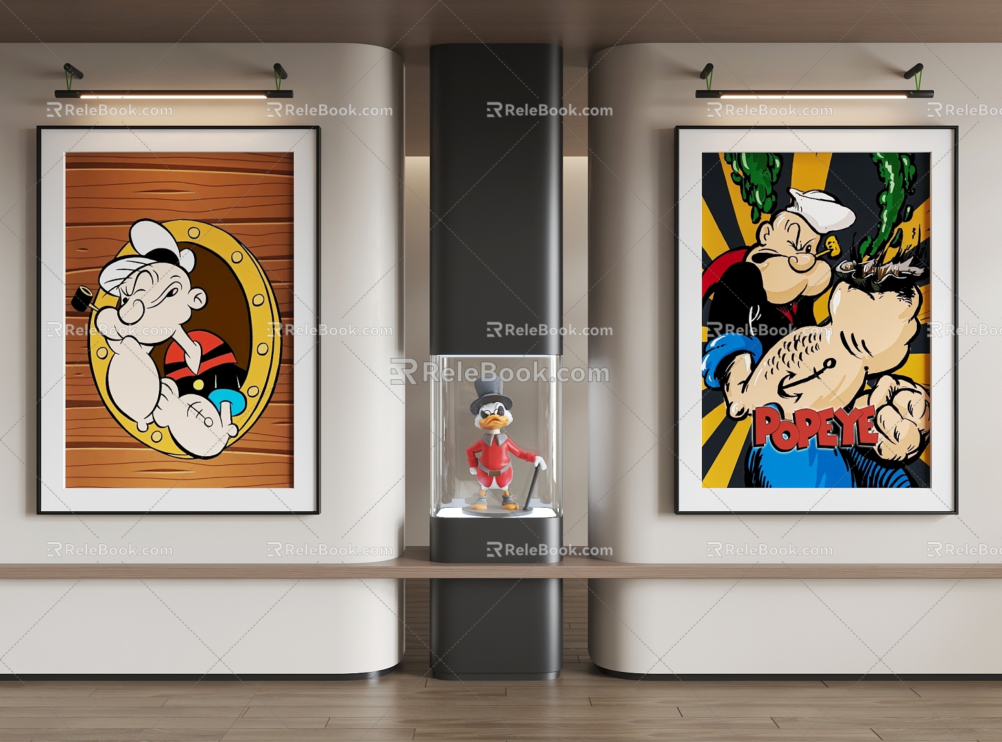 Cartoon Hanging Paintings Cartoon Hanging Paintings Children Hanging Paintings 3d model