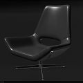 Sleek Modern Gray Upholstered Chair With Swivel Metal Base Design