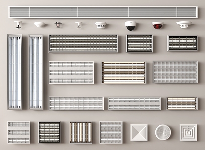 Grille lamp grille lamp air conditioner air outlet exhaust port aluminum gusset plate air outlet central air conditioner 3d model