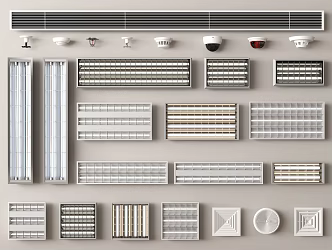 Grille lamp grille lamp air conditioner air outlet exhaust port aluminum gusset plate air outlet central air conditioner 3d model