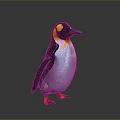 Colorful Penguin With Yellow Head Black Back And White Belly On Dark Background