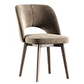 Modern Soft Upholstered Dining Chair With Solid Wood Legs Provides Multiple Fabric Color Options